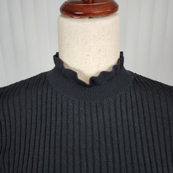 Cooper St Hilton Knit Top High Neck Short Sleeve Black Women's Small New Sample - Picture 7 of 11